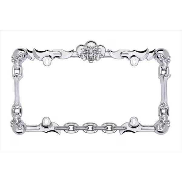 Cruiser Accessories 25231 Skull & Bone License Plate Frame; Chrome, Cruiser Accessories, Mfr#: 25231