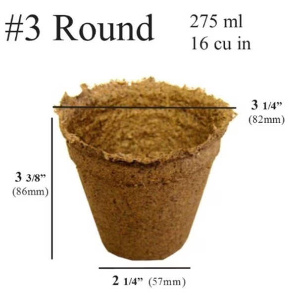 3 in. Round Pot; 275 ml - 16 Cubic Inch, Tento Campait, Mfr#: TE258883