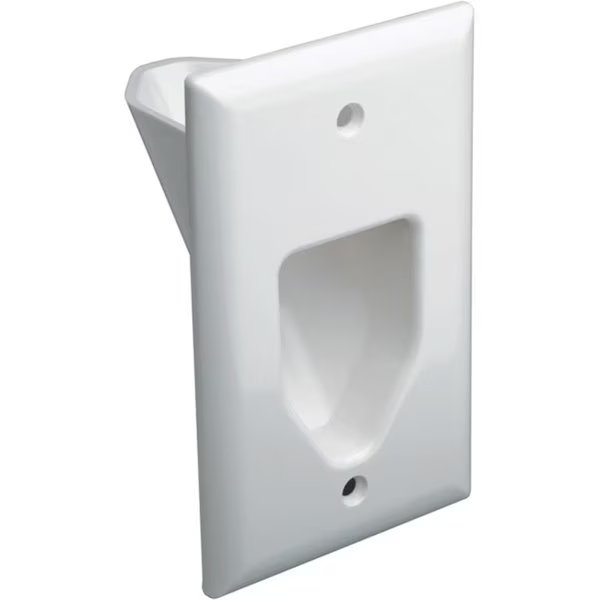 1-Gang Recessed Low Voltage Cable Plate - White, Nextgen, Mfr#: NE2562812