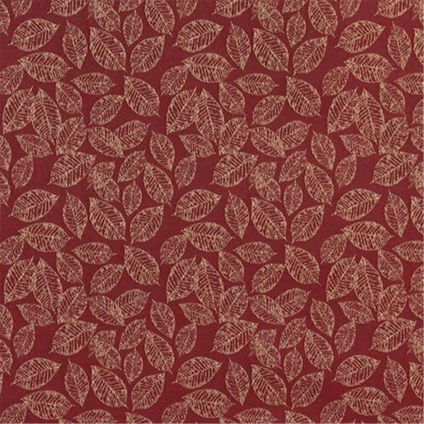 54 in. Wide Red, Floral Leaf Jacquard Woven Upholstery Fabric, Finefabrics, Mfr#: FI1191