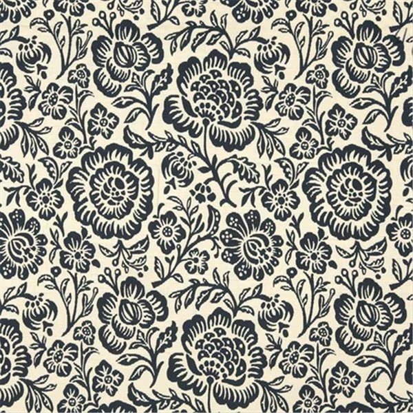 54 in. Wide Navy Blue And Beige Floral Matelasse Reversible Upholstery Fabric, Finefabrics, Mfr#: FI1218