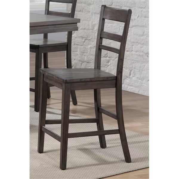 Shades of Gray Slat Back Stool