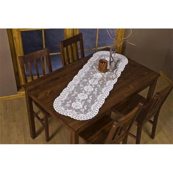 Tapestry Trading 652I1644 16 x 46 in. European Lace Table Runner; Ivory, Tapestry Trading, Mfr#: 652I1644