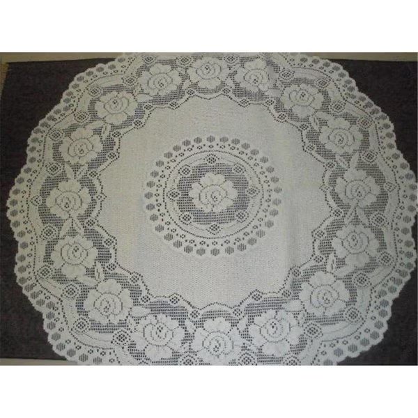 36 in. European Lace Table Topper, Ivory, Fastfood, Mfr#: FA2570114