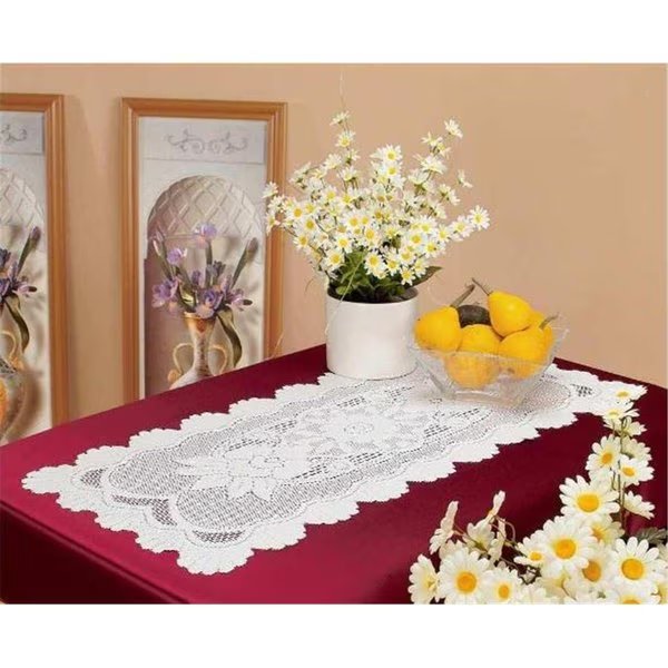 16 x 54 in. European Lace Table Runner, Ivory, Fastfood, Mfr#: FA2570126