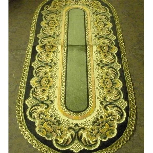Tapestry Trading V1446BL 14 x 46 in. Begium Table Runner Verona; Black, Tapestry Trading, Mfr#: V1446BL