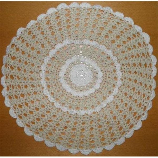 Tapestry Trading NL-14I12 12 in. Handmade Indian Crochet Doily; Ivory, Tapestry Trading, Mfr#: NL-14I12
