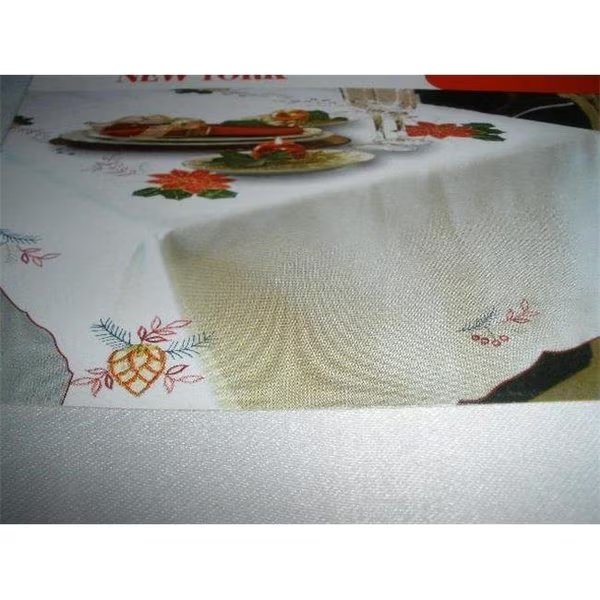 Tapestry Trading RC22355-60104 60 x 104 in. Embroidered Christmas Poinsettia Cutwork Table Cloth, Tapestry Trading, Mfr#: RC22355/60104