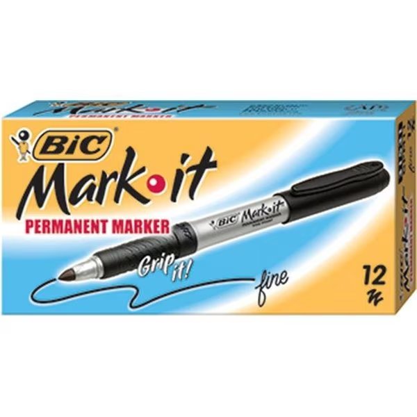 Bic Usa Inc Bicgpm11Bk Bic Mark It Permanent 12- Ct Black, Bic Usa, Mfr#: GPM11 BLK