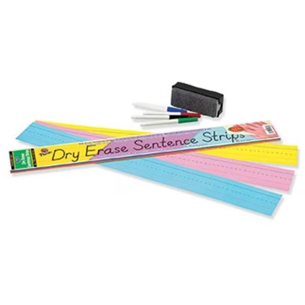Pacon Corporation PAC5186 Dry Erase Sentence Strips Assorted 3 X 24, Pacon Corporation, Mfr#: PAC5186
