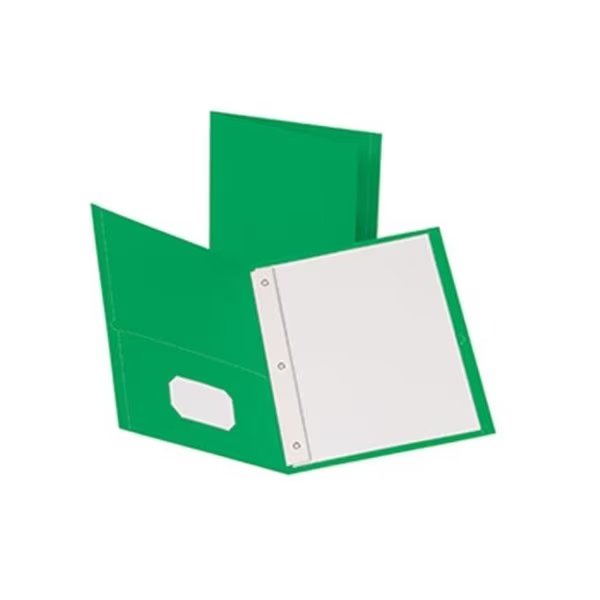 Esselte Corporation ESS57703 Oxford 25Ct Green Twin Pocket Folders With Fasteners, Esselte Corporation, Mfr#: ESS57703
