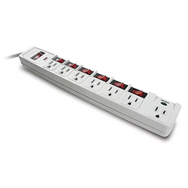 7 Outlet Surge Protector with Individual Switches, Fivegears, Mfr#: FI67390
