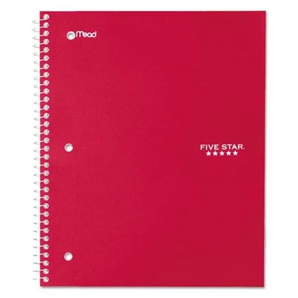 Mead Products MEA72017 1 Subject; Wirebound Notebook - Red, Mead Products, Mfr#: MEA72017