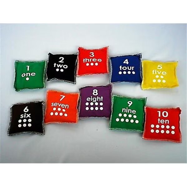 Everrich EVC-0016 4 x 4 Inch Numbers Beanbags - Set of 10, Everrich Industries, Mfr#: EVC-0016