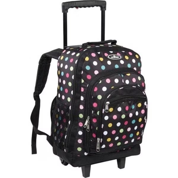 Everest 9045WH-POLKA DOT Wheeled Backpack with Pattern - Polka Dots, Everest, Mfr#: 9045WH-POLKA DOT