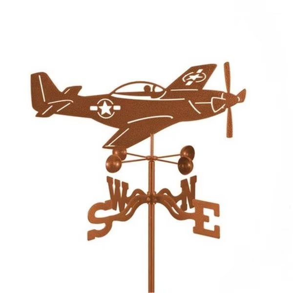 EZ Vane EZ1009-PT P51 Mustang Airplane Weathervane with Post Mount, Ez Vane, Mfr#: EZ1009-PT