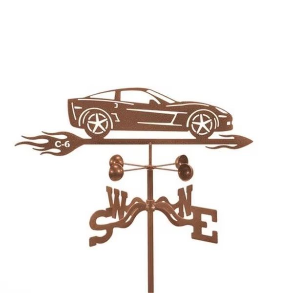 EZ Vane EZ1015-DK Corvette C6 Car Weathervane with Deck Mount, Ez Vane, Mfr#: EZ1015-DK
