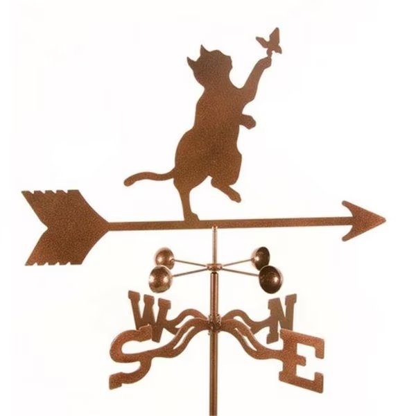 EZ Vane EZ1200-DK Cat & Butterfly Weathervane with Deck Mount, Ez Vane, Mfr#: EZ1200-DK