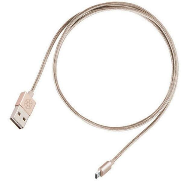 Reversible USB-A to Micro-B Cable - Gold, Silverstone, Mfr#: CPU01G-1800
