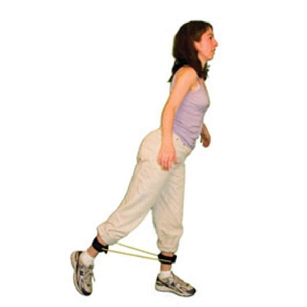 Exercise Tubing with Ankle Cuffs Exerciser - 48 Inch - Blue - Heavy, Step-Up Relief, Mfr#: ST70584