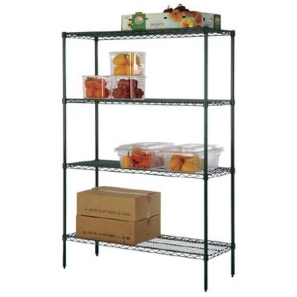 FocusFoodService FF1248GN 12 in. W x 48 in. L Epoxy Wire Shelf - Green, Focus Foodservice, Mfr#: FF1248GN