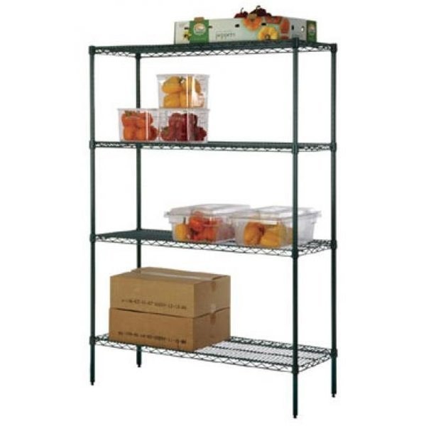 FocusFoodService FF3060GN 30 in. W x 60 in. L Epoxy Coated Wire Shelf - Green, Focus Foodservice, Mfr#: FF3060GN