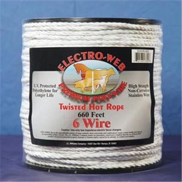 Powerfields EWHR-660 .25 in. Hot Rope White 660 ft. Roll, Powerfields, Mfr#: EWHR-660