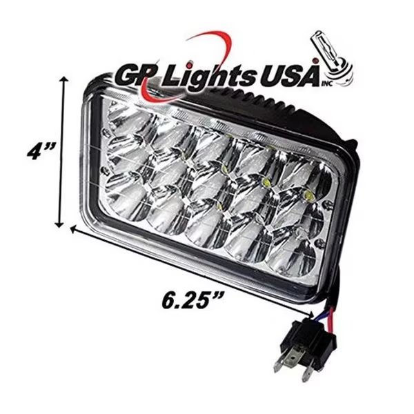 GP-Xtreme GP-LED9-130 H4651-H466 Rectangle Conversion LED Cree High & Low Seal Beam Headlight Lamps; 4 x 6 in., Gp-Xtreme, Mfr#: GP-LED9-130