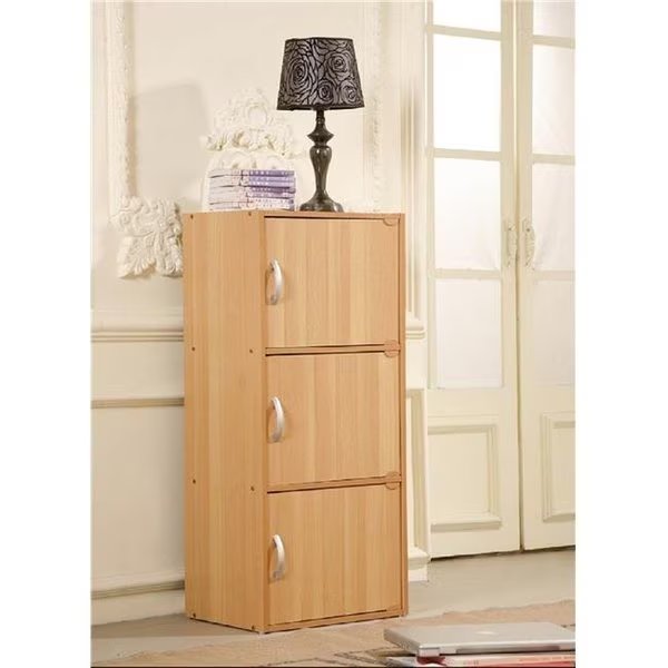 Hodedah Hid3 Beech 3 Door Cabinet, Hodedah, Mfr#: Hid3 Beech