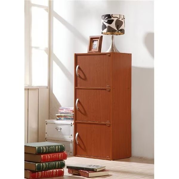 Hodedah Hid3 Cherry 3 Door Cabinet, Hodedah, Mfr#: Hid3 Cherry