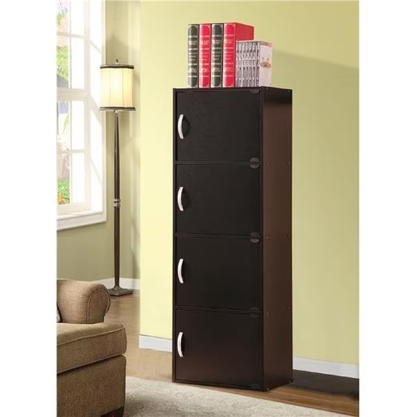 Hodedah Hid4 Black 4 Door Cabinet, Hodedah, Mfr#: Hid4 Black