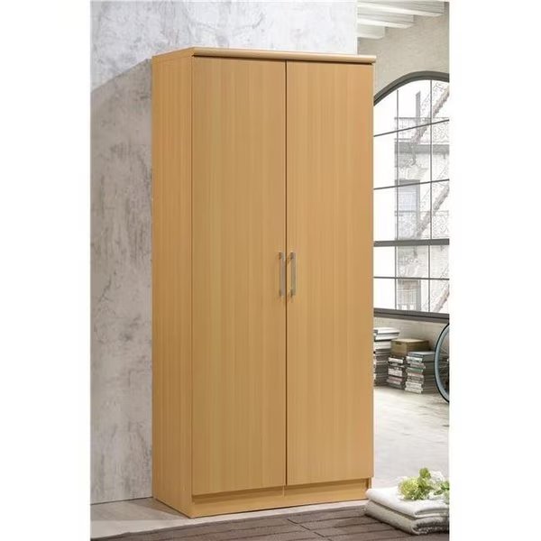 Hodedah Hid8600 Beech 2 Door Wardrobe, Hodedah, Mfr#: Hid8600 Beech