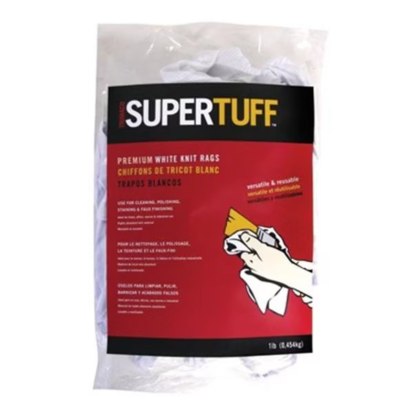 4 Lbs Box Knit Rags - White, Trimaco, Mfr#: TR136967