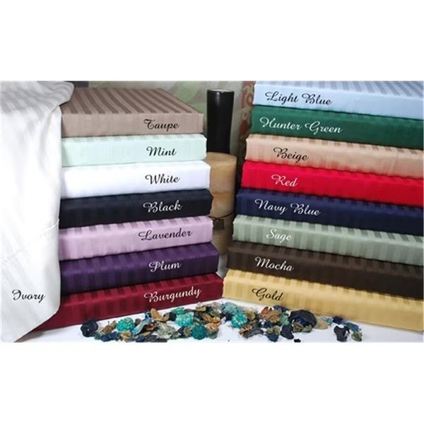 300 Thread Count Cal.King Sheet Set Egyptian Cotton Stripe-White, Home City, Mfr#: 300CKSH STWH