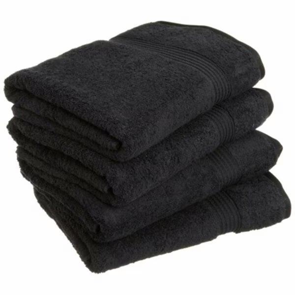 Egyptian Cotton 4-Piece Bath Towel Set Black, Superior, Mfr#: NS BTOWEL BK