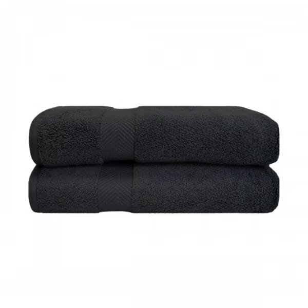Superior ZT BSHEET BK Zero Twist Cotton Bath Sheet Set - Black; 2 Pieces, Superior, Mfr#: ZT BSHEET BK