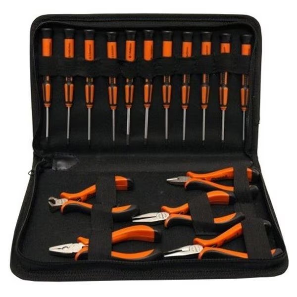 Homak HT06801700 17 Piece Precision Pliers and Screwdriver Set, Homak, Mfr#: HT06801700