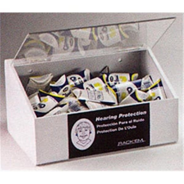 RackEm Racks 5136-W 60-Pair Foam Ear Plug Dispenser with Lid - White Heavy- Duty Plastic, Rack’Em Racks, Mfr#: 5136-W