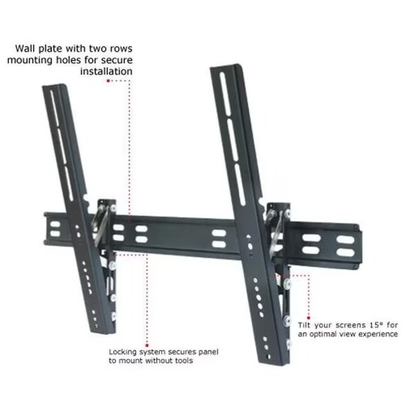 TygerClaw LCD3036BLK TygerClaw 32 in. - 63 in. Ultra Slim Tilt Wall Mount - Black, Tygerclaw, Mfr#: LCD3036BLK