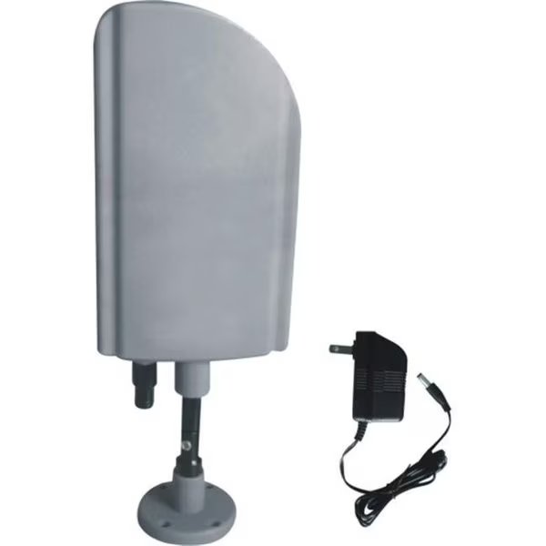 Digiwave ANT4008 Indoor & Outdoor TV Antenna with Booster - CUL Approval Adaptor  Silver Color, Digiwave, Mfr#: ANT4008