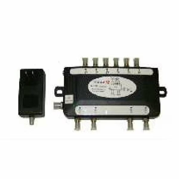 Multiswitch 6 IF input to 4 outputs for Satellite Receiver with AC-DC Adapter, Homevision Technology, Mfr#: DGSSW64BLACK