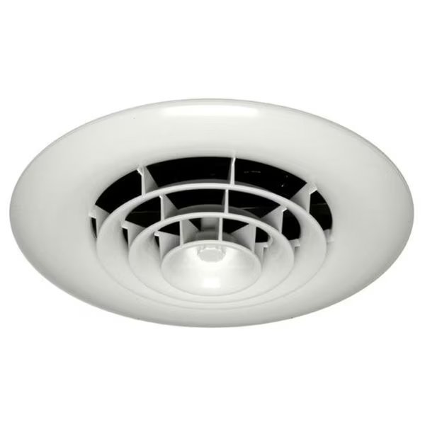 Havaco Quick Connect HT-G6B-R1 White Round Ceiling Diffuser with 6 in. Boot, Havaco Quick Connect, Mfr#: HT-G6B-R1