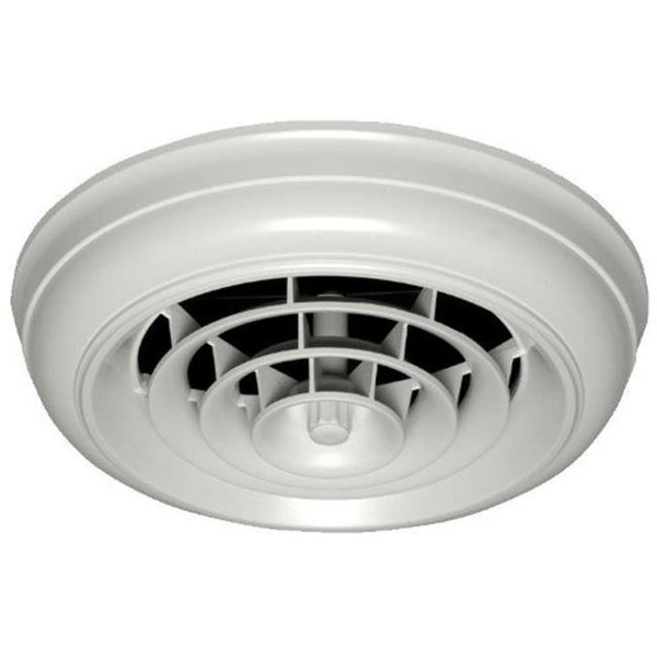 Havaco Quick Connect HT-CCG6B-R1D White Round Capital Crown Ceiling Diffuser and 6 in. Boot with Rotary Damper, Havaco Quick Connect, Mfr#: HT-CCG6B-R1D