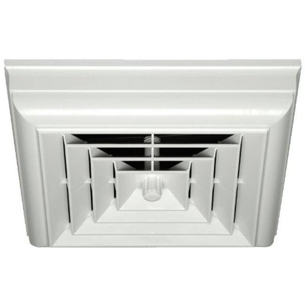 Havaco Quick Connect HT-CCG6B-S1D White Square Capital Crown Ceiling Diffuser and 6 in. Boot with Rotary Damper, Havaco Quick Connect, Mfr#: HT-CCG6B-S1D