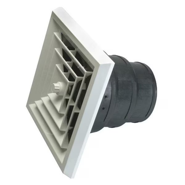 Havaco Quick Connect HT-GRB-S1 White Square Ceiling Diffuser and 8-7-6 in. Reducing Boot, Havaco Quick Connect, Mfr#: HT-GRB-S1