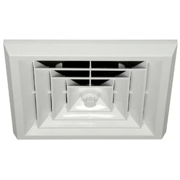 Havaco Quick Connect HT-GRB-S1D White Square Ceiling Diffuser 8-7-6 in. Reducing Boot and Rotary Damper, Havaco Quick Connect, Mfr#: HT-GRB-S1D