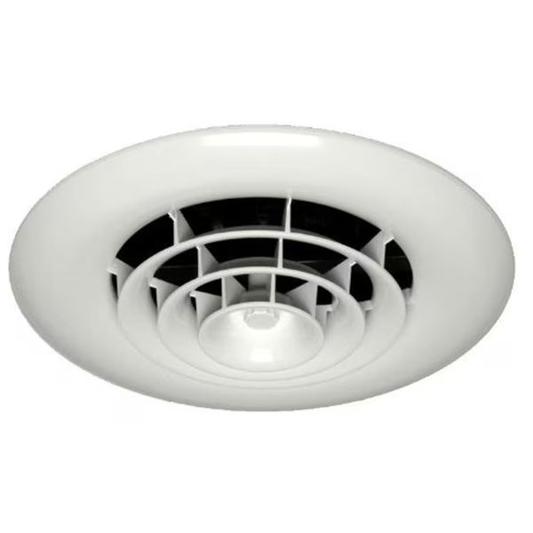 Havaco Quick Connect HT-GRB-R1D White Round Ceiling Diffuser 8-7-6 in. Reducing Boot and Rotary Damper, Havaco Quick Connect, Mfr#: HT-GRB-R1D
