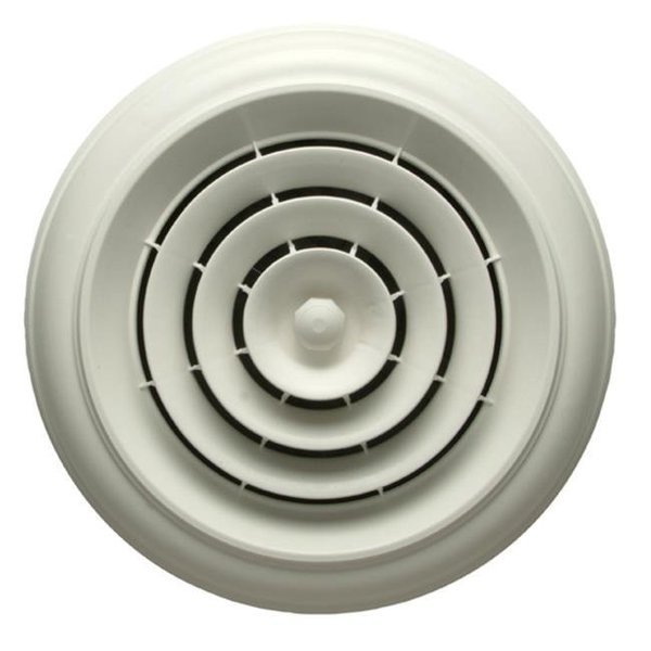 Havaco Quick Connect HT-CCGRB-R1 White Round Capital Crown Ceiling Diffuser with 8-7-6 in. Reducing Boot, Havaco Quick Connect, Mfr#: HT-CCGRB-R1