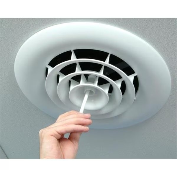 Havaco Quick Connect HT-GB-R1BD White Round Ceiling Diffuser and 8 in. Boot with Butterfly Damper, Havaco Quick Connect, Mfr#: HT-GB-R1BD