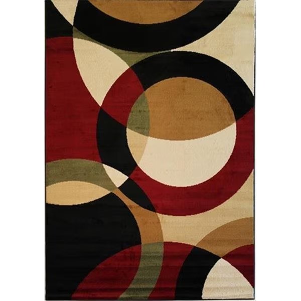 Dulcet Bingo 5 ft. x 7 ft. 2 in. Rectangular Area Rug in Red, Perfectpillows, Mfr#: PE1580363